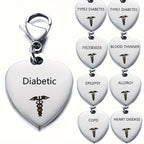 🔥💝Unique Heart-Shaped Medical ID Pendant Keyring🏥