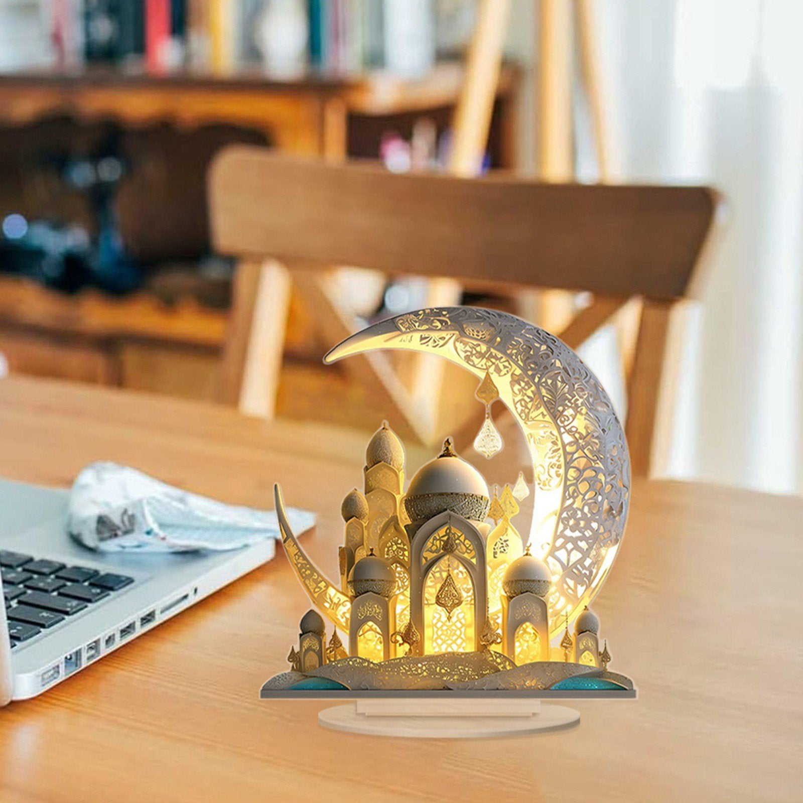 asddcavvf Calendar Decorations for Home Acrylic Desktop Ornament Moon Decoration for Table Bookshelf Home Party for Kids Women Christmas Three Decorations