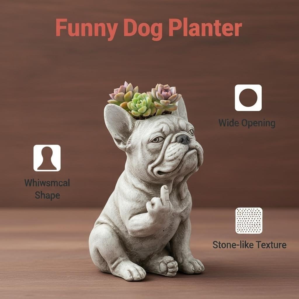 🔥Grumpy French Bulldog Planter🔥