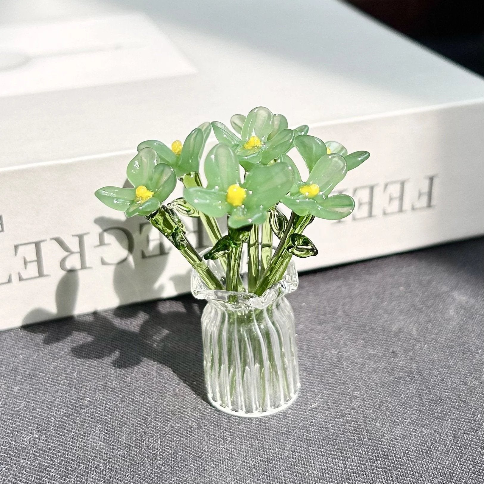 🌸🌸2026 Mother's Day Gifts 50% Off--🎁Mini Glass Flower Ornament Crafts Artificial Flower Floral Figurine