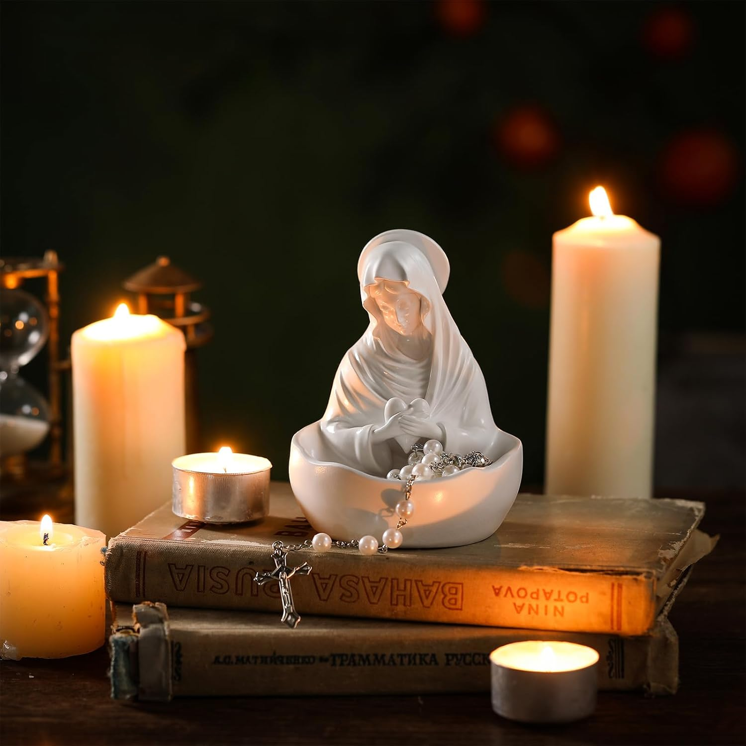 Virgin Mary Rosary Holder | Catholic Home Decor