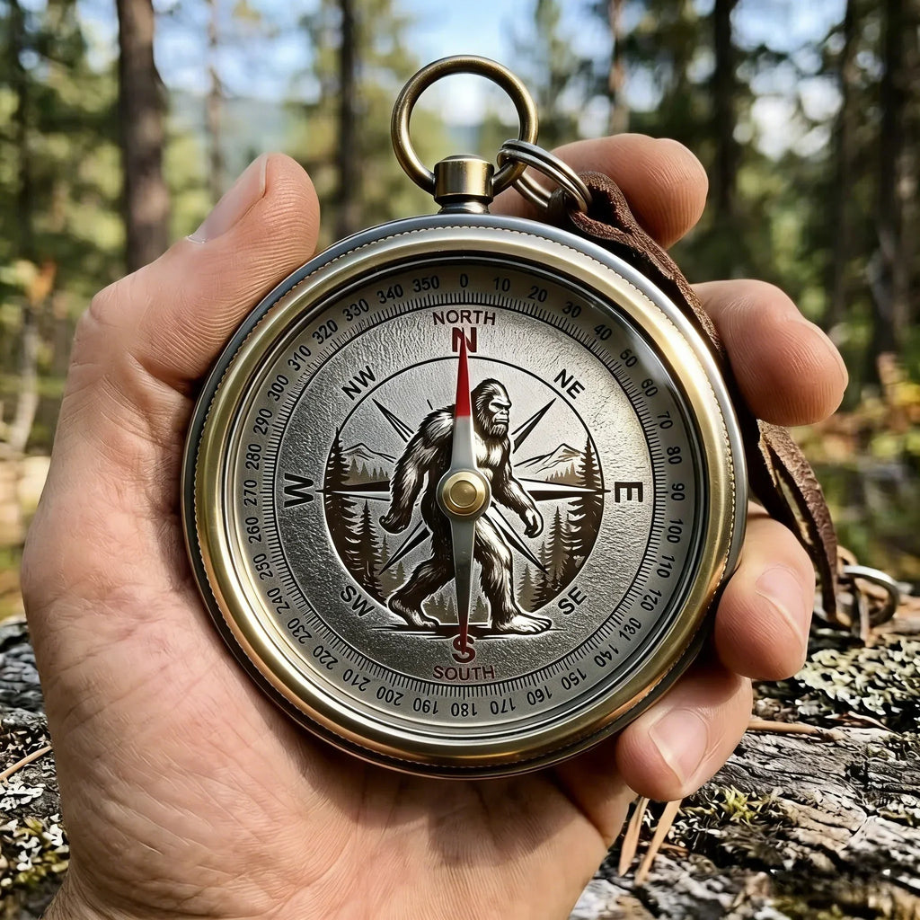 🌲Last Day Promo: 49% OFF 🧭 Bigfoot Adventure Compass – Sasquatch Explorer Gift for Men, Camping & Hiking Gear