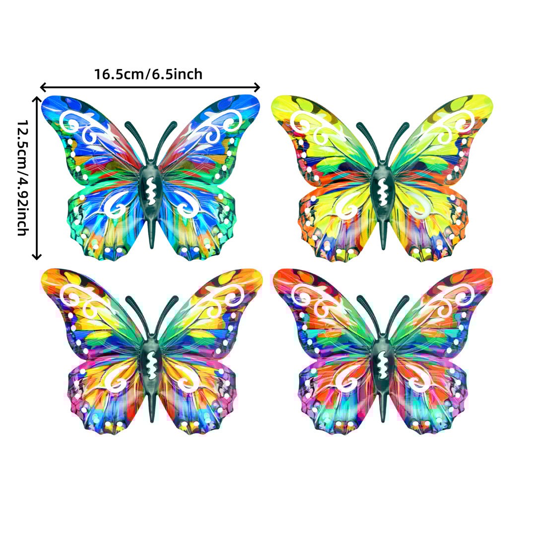 🦋A complete set! 4Pcs Butterfly Metal Wall Decor🤩🔥