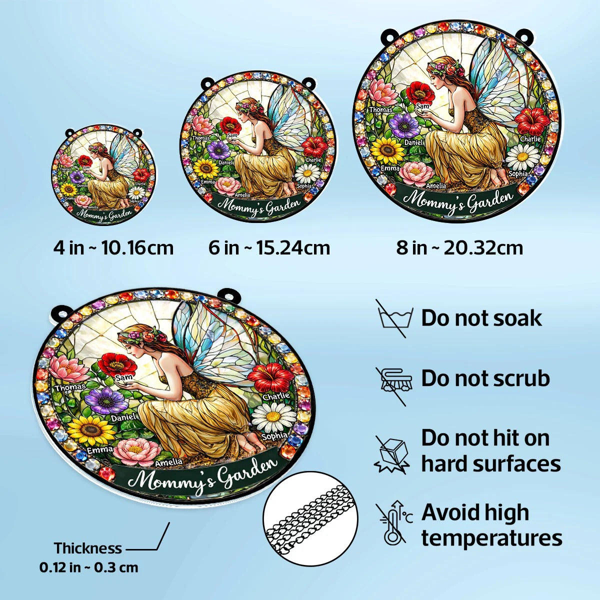 Personalized Fairy Garden Suncatcher – Mother’s Day Gift for Mom & Grandma