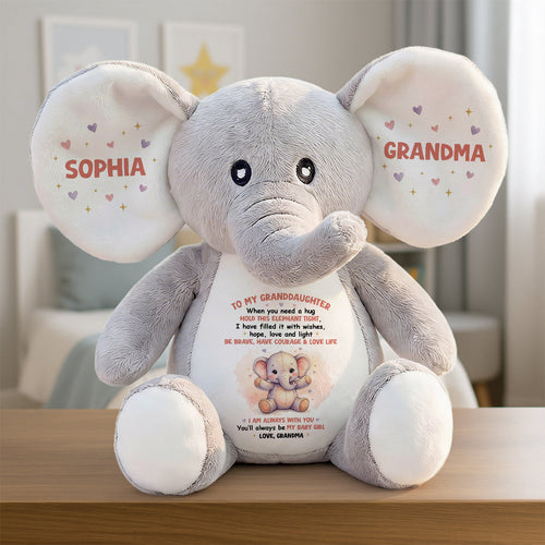 Be Brave, Have Courage & Love Life - Personalized Stuffed Elephant
